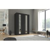 ADRK Drsna omara z ogledalom BALTON 150 cm - ČRNA | Shoptok.si