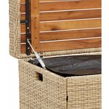  Klupa za pohranu bež 100x50x52 cm poliratan i bagremovo drvo | shoptok.hr