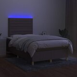  s oprugama i madracem LED smeđesivi 120x190cm od tkanine | shoptok.hr
