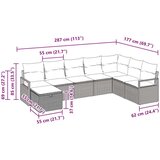  Kavčna garnitura z blazino s shranjevanjem Siva poli ratan, (5000155432) | Shoptok.si
