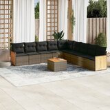  The Living Store Vrtna sedežna garnitura 10-delna z blazinami siv poli ratan - Vrtna Sedežna Garniture, (21481842) | Shoptok.si