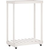  Držač za cjepanice s kotačima bijeli 76,5x40x108 cm od borovine | Eponuda.com