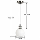Brilagi LED luster na sajli RETRO GLASS 1xE27/60W/230V Ø 15 cm crna/bela | Eponuda.com