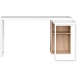 MID.YOU kotna pisalna miza kovina, leseni material bela, barve hrasta | Shoptok.si