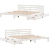 vidaXL Posteljni okvir brez vzmetnice bel 180x200 cm trdna borovina | Shoptok.si