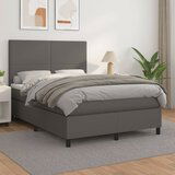 The Living Store Box spring postelja z vzmetnico siv 140x200 cm umetno usnje - Box Spring Postelja, (21517742) | Shoptok.si