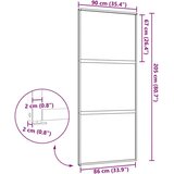 vidaXL Drsna vrata Črna 90 x 205 cm Kaljeno steklo in aluminij | Shoptok.si