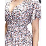 Resti Women's floral midi dress in blue and orange - Clothing | Shoptok.si