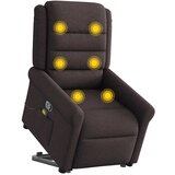 Maison Chic masažni naslanjač - Relax naslanjač s funkcijo vstajanja temno rjavo blago, (22061126) | Shoptok.si