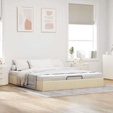 vidaXL Otomanski okvir kreveta bez madraca krem 200x200 cm od tkanine | shoptok.hr