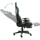vidaXL Okretna igraća stolica s osloncem za noge zelena PVC | shoptok.hr