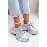 Boto Women's Sneakers Decorated with Rhinestones Silver Porrot | Shoptok.si
