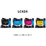  Komplet kompatibilnih kartuš za Brother LC424 za DCP-J1200W, DCP-J1200WE – BK/C/M/Y, 4 kos Cene