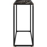  Konzolni stol crni 80 x 35 x 75 cm od kaljenog stakla | shoptok.hr