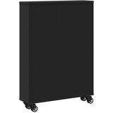 vidaXL Voziček za shranjevanje črn 48x13x68 cm inž. les | Shoptok.si