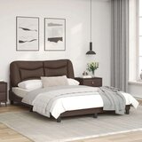  Okvir kreveta s LED svjetlima smeđi 120 x 200 cm umjetna koža | shoptok.hr