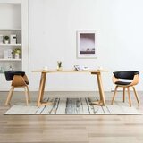  Blagovaonske stolice 2 kom crne savijeno drvo i umjetna koža | shoptok.hr