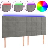 Maison Chic led posteljno vzglavje - vzglavna omarica - nočna omarica svetlo sivo 160x5x118/128 cm žamet, (21707921) Cene