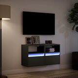  Zidni TV ormarići s LED svjetlima 2 kom crni 41x31x45 cm | Eponuda.com