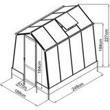 WESTMANN Aurora 68 | Staklenik s temeljima | Antracit | 2 5 x 2 m | shoptok.hr