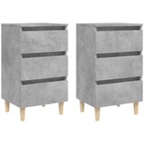 The Living Store Nočna omarica z nogami 2 kosa betonsko siva 40x35x69 cm - Nočna Omarica, (21420753) | Shoptok.si