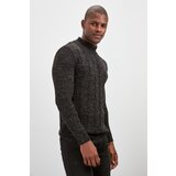Trendyol Black Men's Braided Turtleneck Knitwear Sweater | ePonuda.com