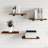  Zidne police 4 kom boja hrasta 40x30x1,5 cm konstruirano drvo | shoptok.hr