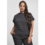 Urban Classics Ladies Short Pigment Dye Cut On Sleeve Tee Black | shoptok.hr