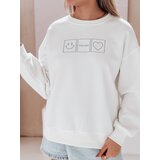 DStreet Bluza damska oversize z haftem EASYJOY biała | Shoptok.si