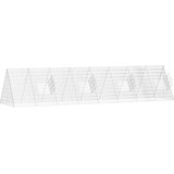 vidaXL Kletka za zajce srebrna 215 x 100 x 85 cm Cinkana jeklena | Shoptok.si