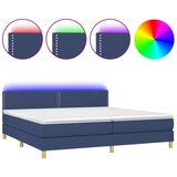 The Living Store Box spring postelja z vzmetnico LED modra 200x200 cm blago - Box Spring Postelja, (21521115) | Shoptok.si