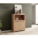 ADRK Dvokrilna komoda JANEZ u boji hrasta Artisan - HRAST ARTISAN-CRNA | shoptok.hr