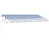 vidaXL Ročno zložljiva tenda z LED lučmi 400x300 cm modra in bela | Shoptok.si