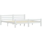  Posteljni okvir bel iz trdne borovine 180x200 cm | Shoptok.si