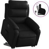 Maison Chic Naslanjač - Relax naslanjač s funkcijo vstajanja črno umetno usnje, (22062257) | Shoptok.si