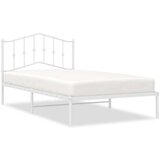 Metalni Kovinski posteljni okvir z vzglavjem bel 100x200 cm | Shoptok.si