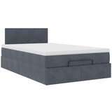vidaXL Otomanski posteljni okvir z vzmetnico siv 120x190 cm žamet, (21607096) | Shoptok.si