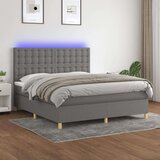  Box spring s madracem LED tamnosivi 180x200 cm tkanina Cijene