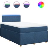 vidaXL Box spring postelja z vzmetnico modra 120x190 cm blago, (21306040) | Shoptok.si