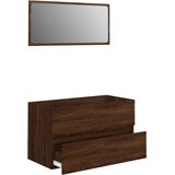  2-dijelni set kupaonskog namještaja boja smeđeg hrasta drveni | shoptok.hr