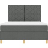  Postelja z vzmetnico z vzglavjem Temno siva 160 x 200 cm blago, (5000126178) | Shoptok.si