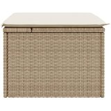  Vrtni tabure s jastukom bež 55 x 55 x 37 cm od poliratana | shoptok.hr