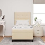  Posteljni okvir z vzmetnico Bež Tkanina 100 x 200 cm Vzmetnica, (22067079) | Shoptok.si
