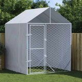 vidaXL Vanjski kavez za pse s krovom srebrni 2x2x2,5 m pocinčani čelik | shoptok.hr