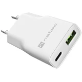 polnilec RIBERA GaN SLIM, 20 W, PD 3.0 QC 3.0, GaN, USB-A, USB-C