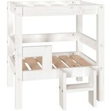 vidaXL Pasja postelja bela 55,5x53,5x60 cm trdna borovina | Shoptok.si