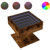 Furnova Klubska mizica LED dimljeni hrast 50x50x45 cm inženirski les, (21914617) | Shoptok.si