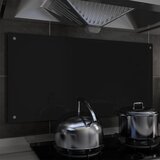 vidaXL Kuhinjska zascitna obloga crna 100x50 cm kaljeno steklo Cene