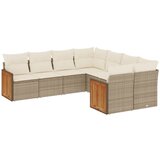  The Living Store Vrtna sedežna garnitura 8-delna z blazinami bež poli ratan - Vrtna Sedežna Garniture, (21443464) | Shoptok.si