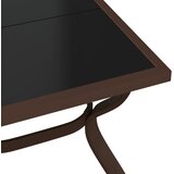 The Living Store Vrtni stol smeđe-crni 140 x 70 x 70 cm od čelika i stakla | shoptok.hr